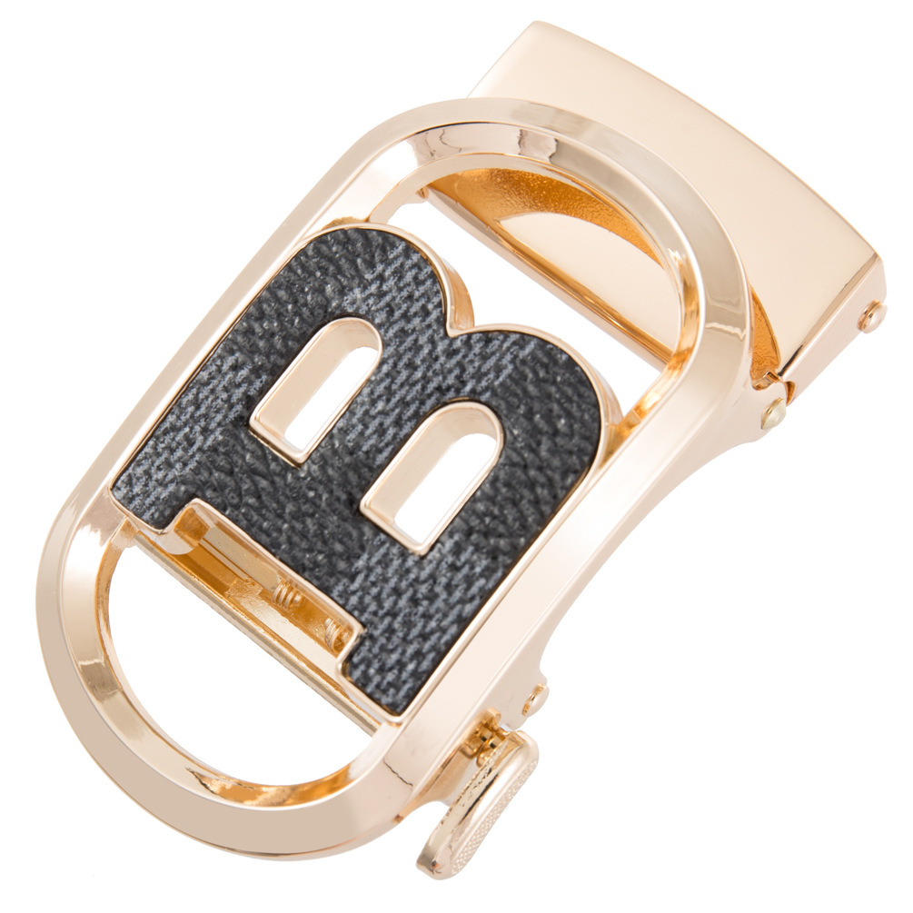 Leather fashion spring belt position semi-automatic zinc alloy buckle men's belt buckle wholesale C25052
