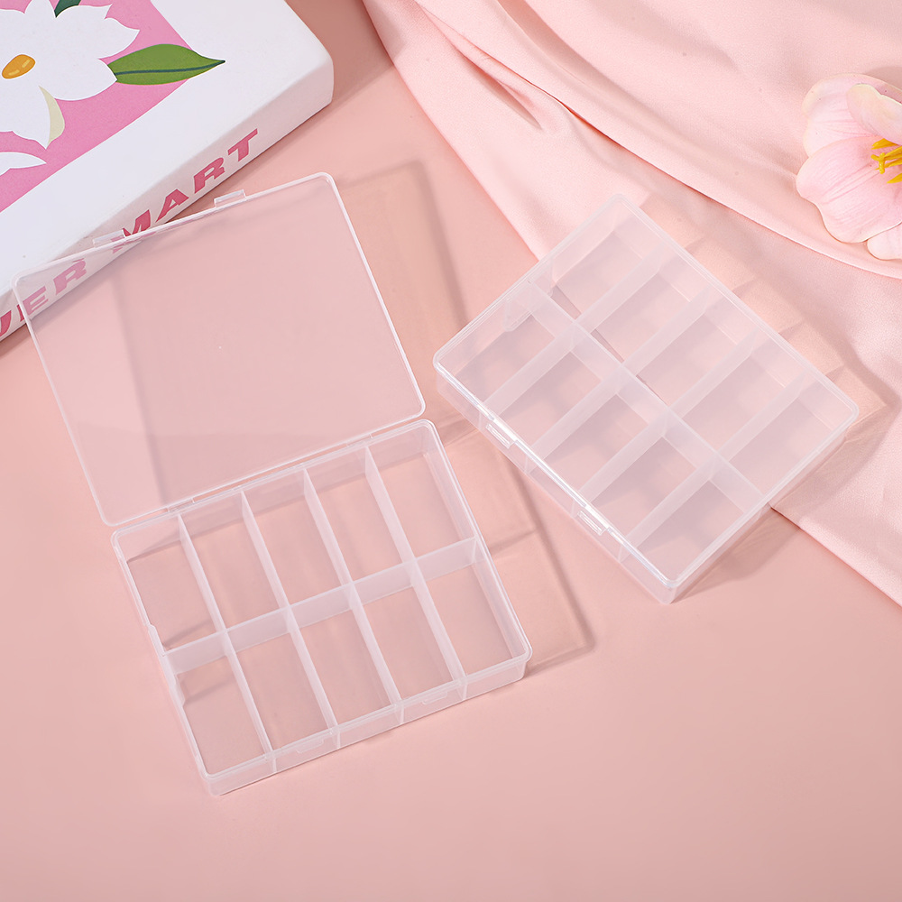 Thickened PP Nail Art Jewelry Box Transparent Hardware Small Parts Finishing Plastic Box Cosmetic Lipstick Storage Box