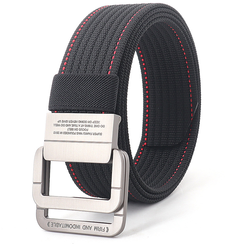 Picture of Alloy double loop buckle belt men's Korean woven nylon tactical sports outdoor pants belt canvas wholesale men's