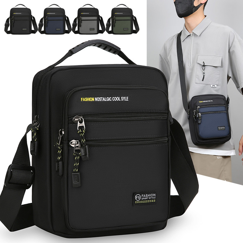 Cross-border Men's Bag 2024 Winter New Lightweight Men's Shoulder Bag Multifunctional Crossbody Bag Vertical Travel Casual Bag