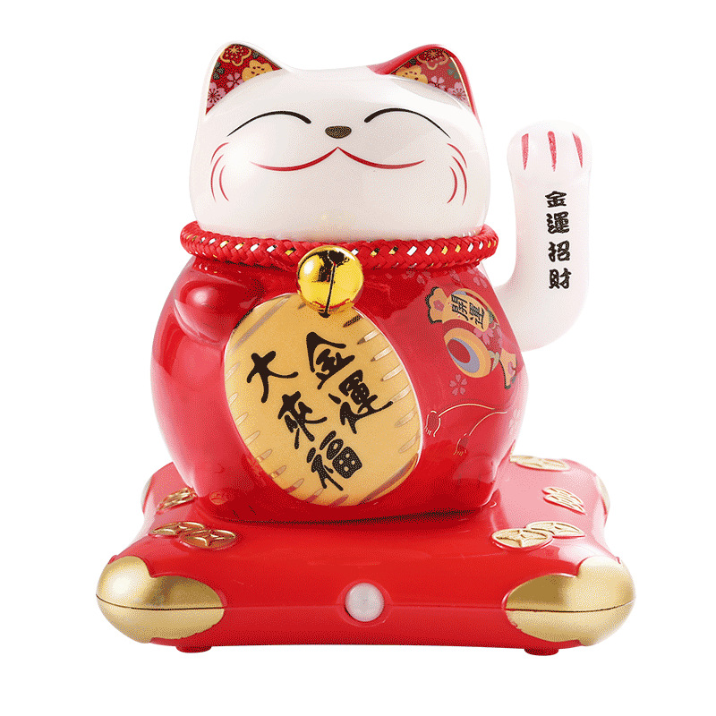 Picture of Induction can talk lucky cat voice control electric waving hand cash register decoration opening gift lucky cat small size net red