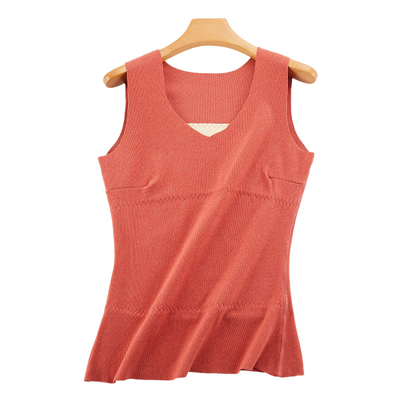 Picture of De Rong Seamless Heating Warm Vest Women's Winter Vest fleece-lined Thickened Base Shirt with Cotton Top