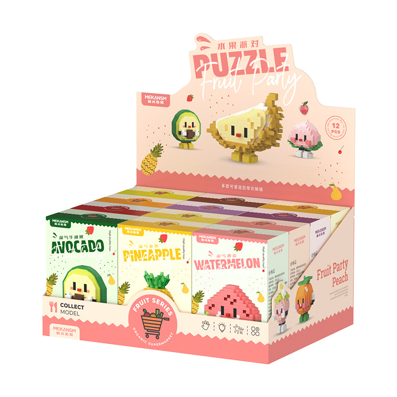 Picture of [Wholesale generation] Strawberry fruit doll micro-particle building blocks toy 61 ornaments compatible with Lego gifts
