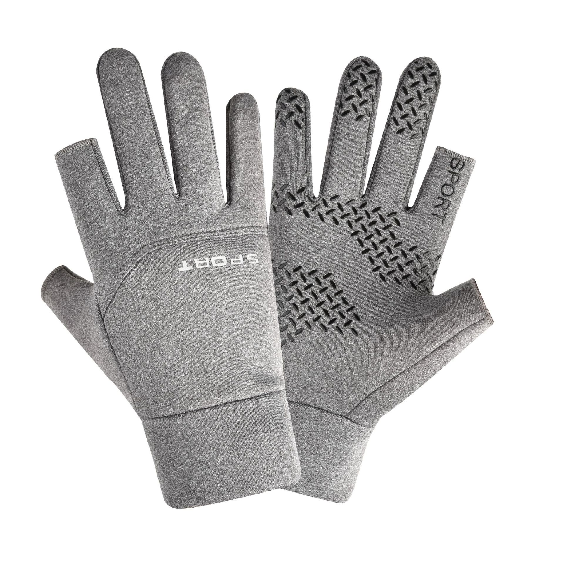 Picture of Winter Cycling Gloves for Men and Women with Exposed Fingers and Velvet to Heattech and Waterproof for Electric Vehicles, Fishing, Takeaway Riders with Leaking Two Fingers and Full Fingers