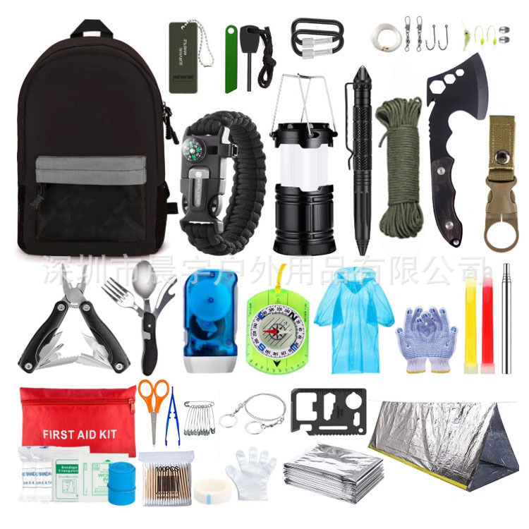 Picture of camping supplies outdoor equipment mountaineering backpack foreign trade outdoor survival mountaineering camping multi-function emergency kit