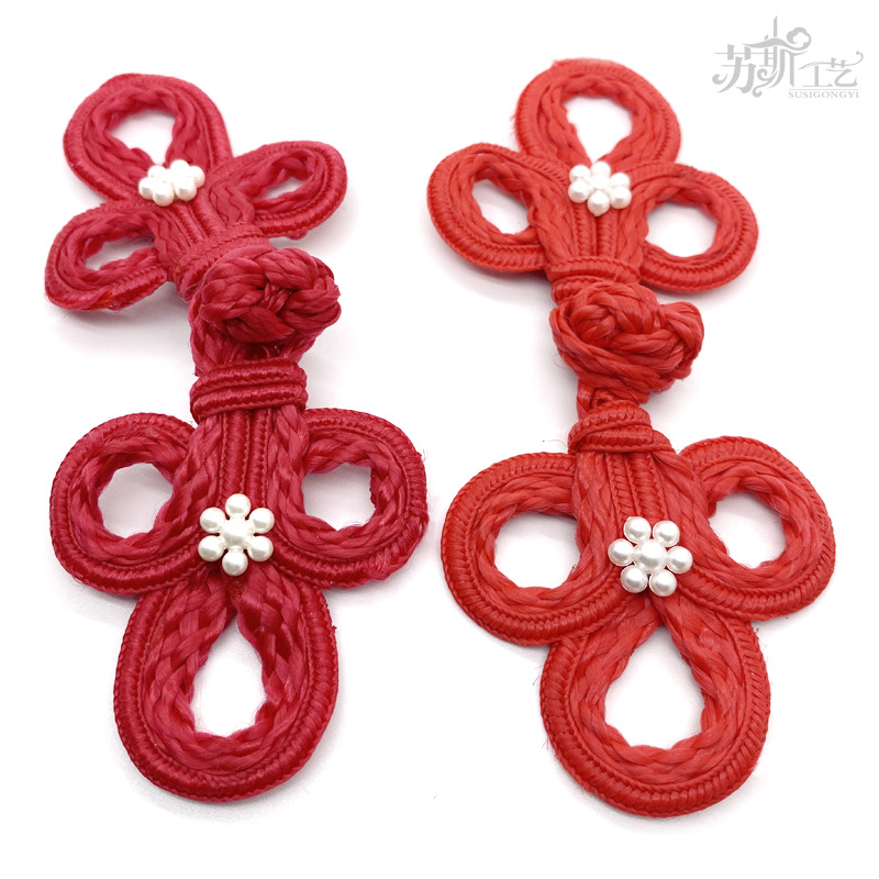 Picture of Sousse Chinese style 19A big Clover + small plum blossom bubble bead buckle cheongsam Tang suit coat children's clothing clothing accessories