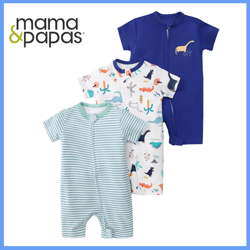 Picture of Foreign trade children's clothing summer baby jumpsuit short sleeve double zipper climbing clothing newborn baby gift box for cross-border