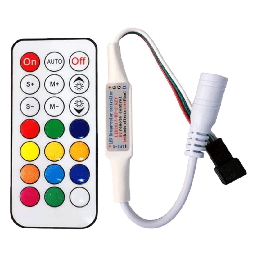 RF wireless 21 key Mini magic light strip controller WC2811/2812b full color dimming controller manufacturer