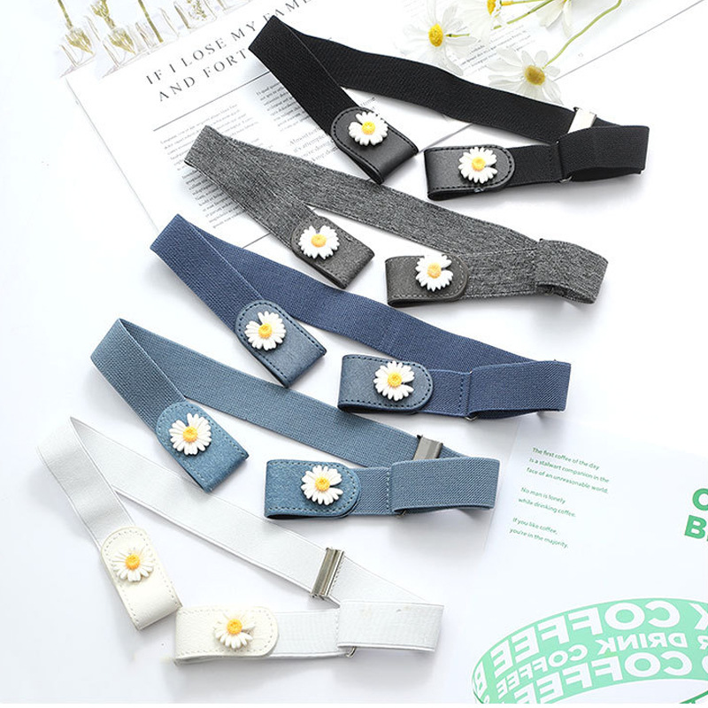Lazy Belt Stretch Traceless All-match Casual Ins-style Jeans Tight Waist Elastic Punch-free Take-off Casual Hidden