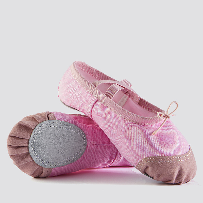 Picture of Children's Meat Pink Dancing Shoes Lace-up Free Dancing Shoes Adult Cat Claw Soft-soled Shoes Canvas Practice Shoes Ballet Shoes