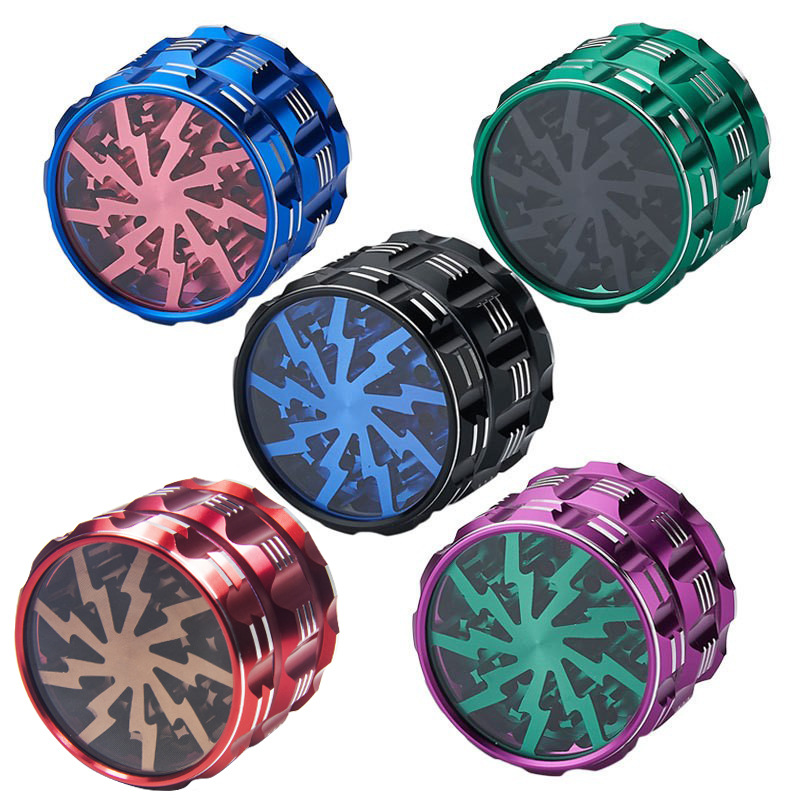 Manufacturer Wenzhou Cross-Border Thunder Sound Space Aluminum Alloy Metal Four-Layer Smoke Grinder Tobacco Grinder Cigarette Crusher