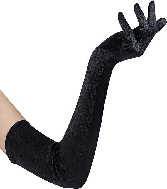Picture of Satin Gloves Extra Long Dress Satin Gloves Wedding Performance Prom Gloves Costume Accessories Dance Gloves