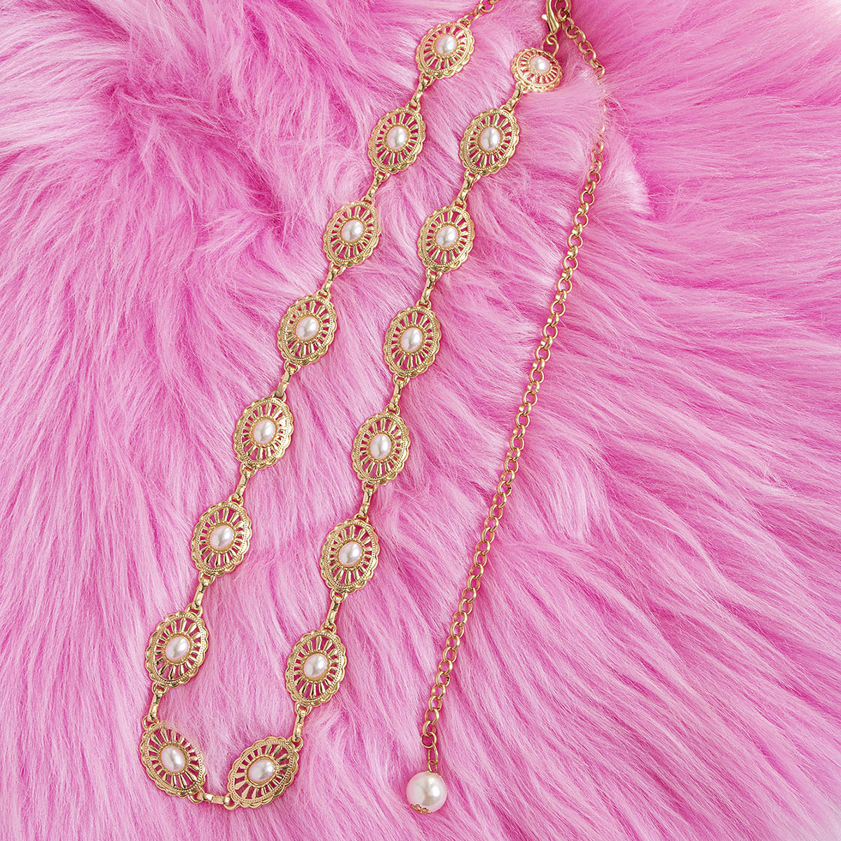 Little Red Book Treasure Hot Sale New Arrival in stock Metal Hollow Pearl Decoration Waist Chain Girl Sweet in stock Waist Chain