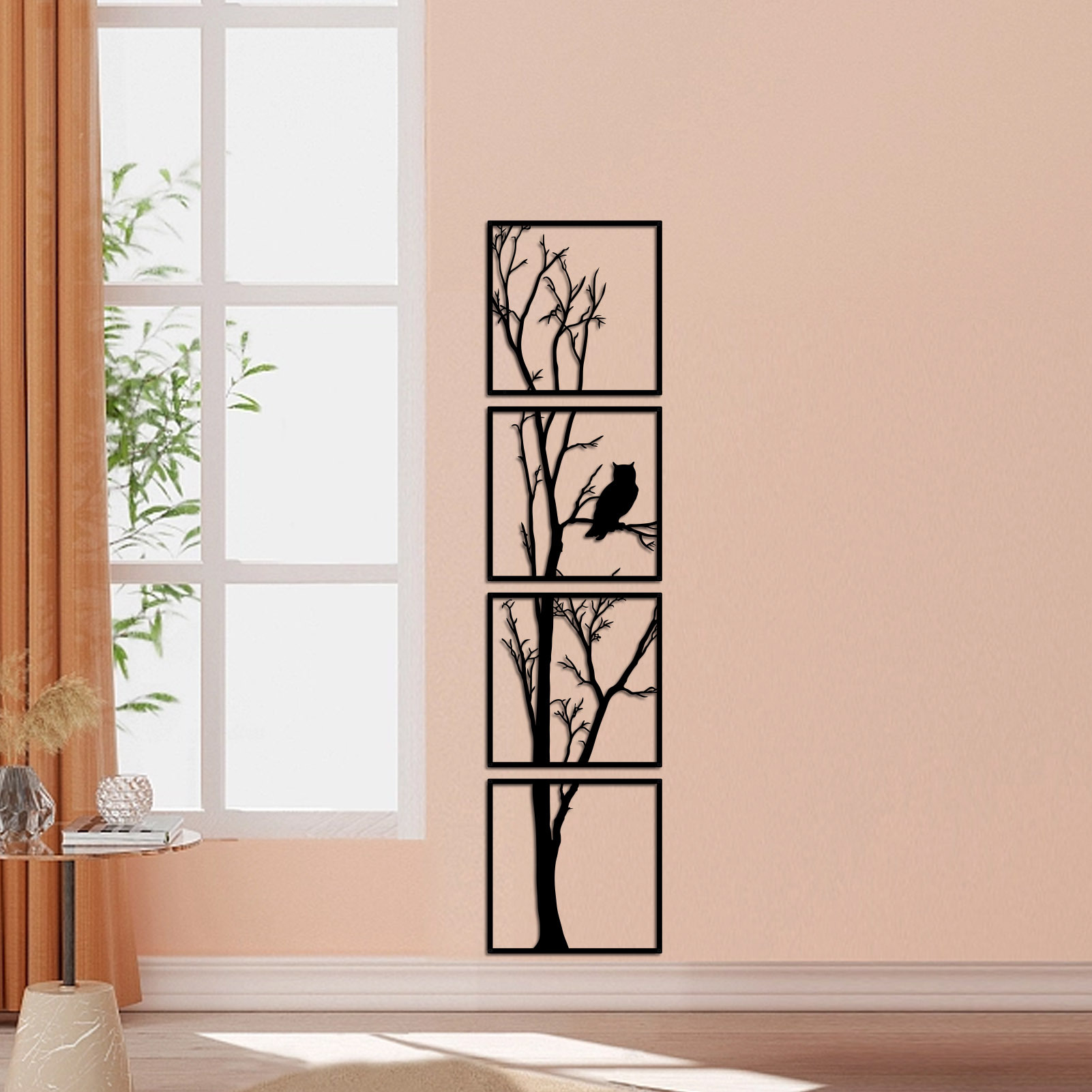 Picture of Cross-Border Wall Decoration Living Room Entrance Wall Hanging Chinese-Style Simple Metal Splicing Branch Set Vertical Wall Decoration Home Decor