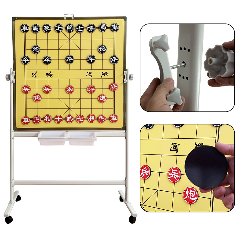 Picture of 1 m Magnetic Teaching Go Chinese Chess Chess Double-sided Chess Board Magnetic Demonstration Large Chessboard Hanging Board