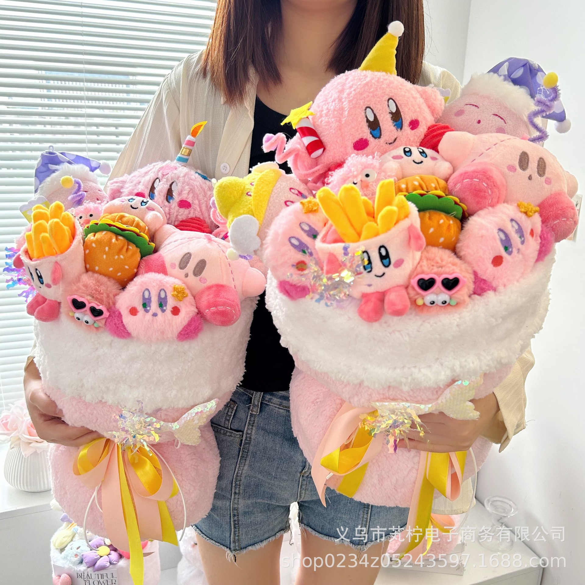 520 Valentine's Day Kirby Doll Bouquet Finished Creative Gift Souvenir for Girlfriend Birthday Gift