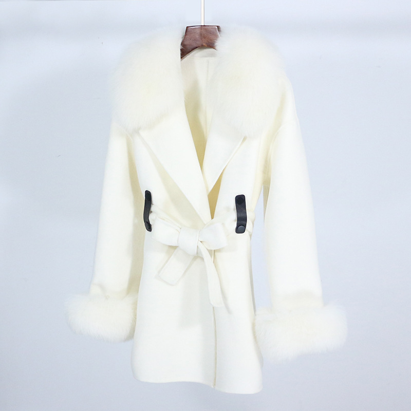 Picture of 2025 New Autumn and Winter Fox Fur Collar Gao Rui Double-Sided Cashmere Outwear Women's Mid-Length Wool Double-Sided Woolen Outwear