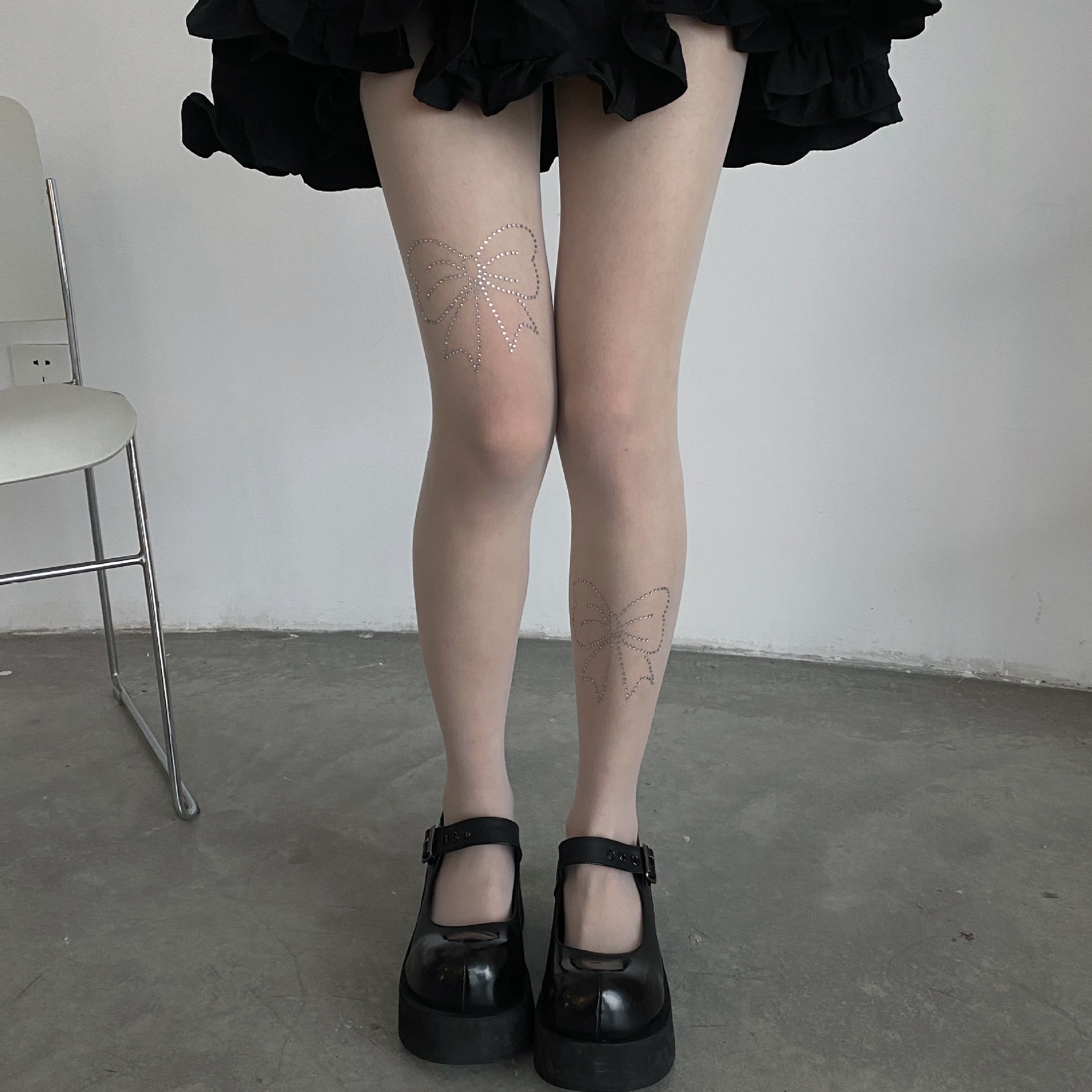 Picture of New Hot Drilling Bow Stockings Lolita Girls Wear Sexy Pantyhose Hot Drilling Bow JK Stockings