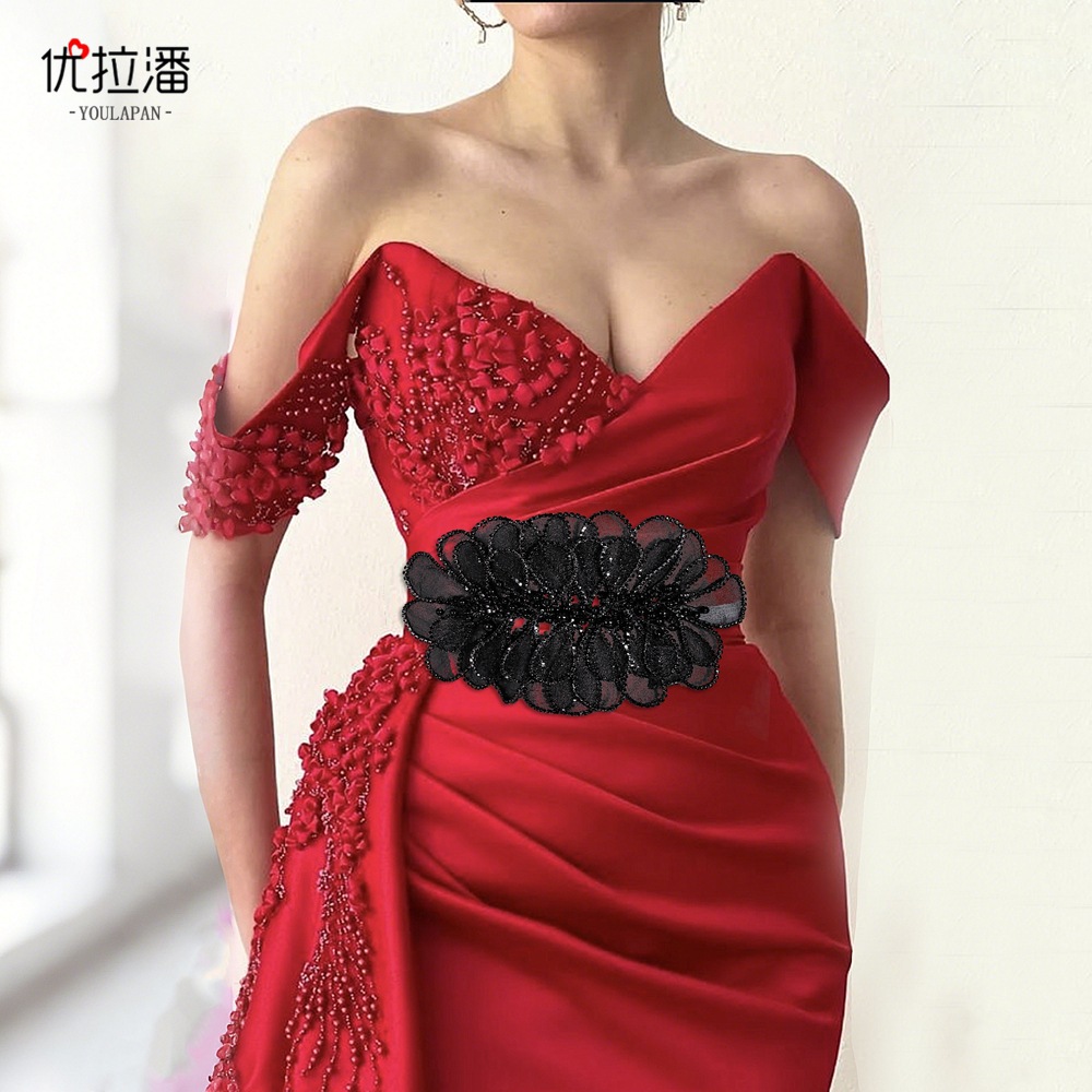 Youlapan Sh681 European and American Wedding Jewelry Black Belt Bridal Wedding Dress Girdle Prom Catwalk Accessories