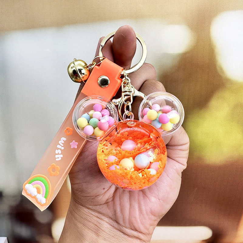 Picture of Internet Celebrant Cartoon Mickey Head Candy quicksand Key Chain Women's Exquisite Cute School Bag Pendant Couple's Bag Key Chain