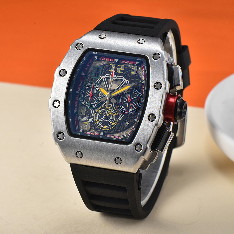 Picture of 2025 New Foreign Trade Men's Quartz Watch Multi-Functional Six-Pin Barrel-Shaped Fashion Hollow Business Watch Wholesale