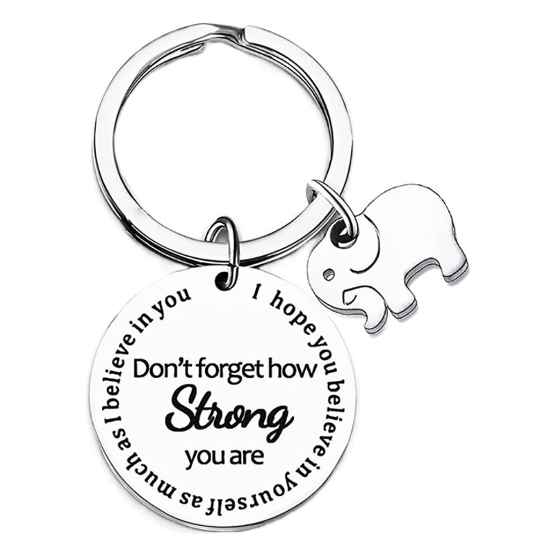 Amazon Don at forget how gift lettering new jewelry stainless steel round card keychain