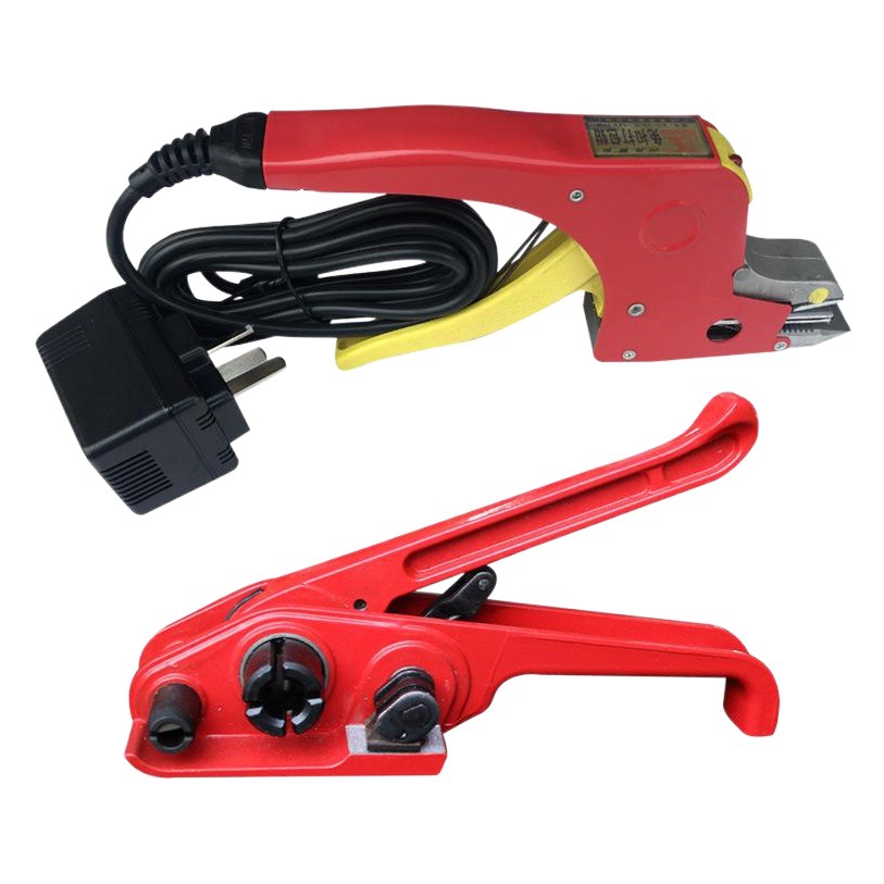 Free Hot-Melt Strapping Machine Set + Strapping Tape Genuine Manual Strapping Machine Electric Pressure Clamp Logistics Plastic Steel Tape