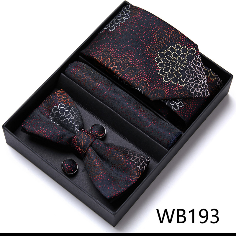 Picture of Men's tie bow tie set gift box 6 sets group tie business formal wedding tie manufacturers wholesale