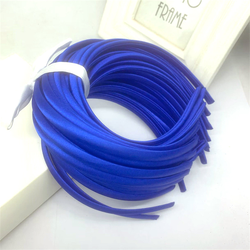 Picture of 10mm Candy-Colored Cloth-Wrapped Thickeneded Headband DIY Hairband Material Hair Accessories 1cm Satin Set Cloth Headband