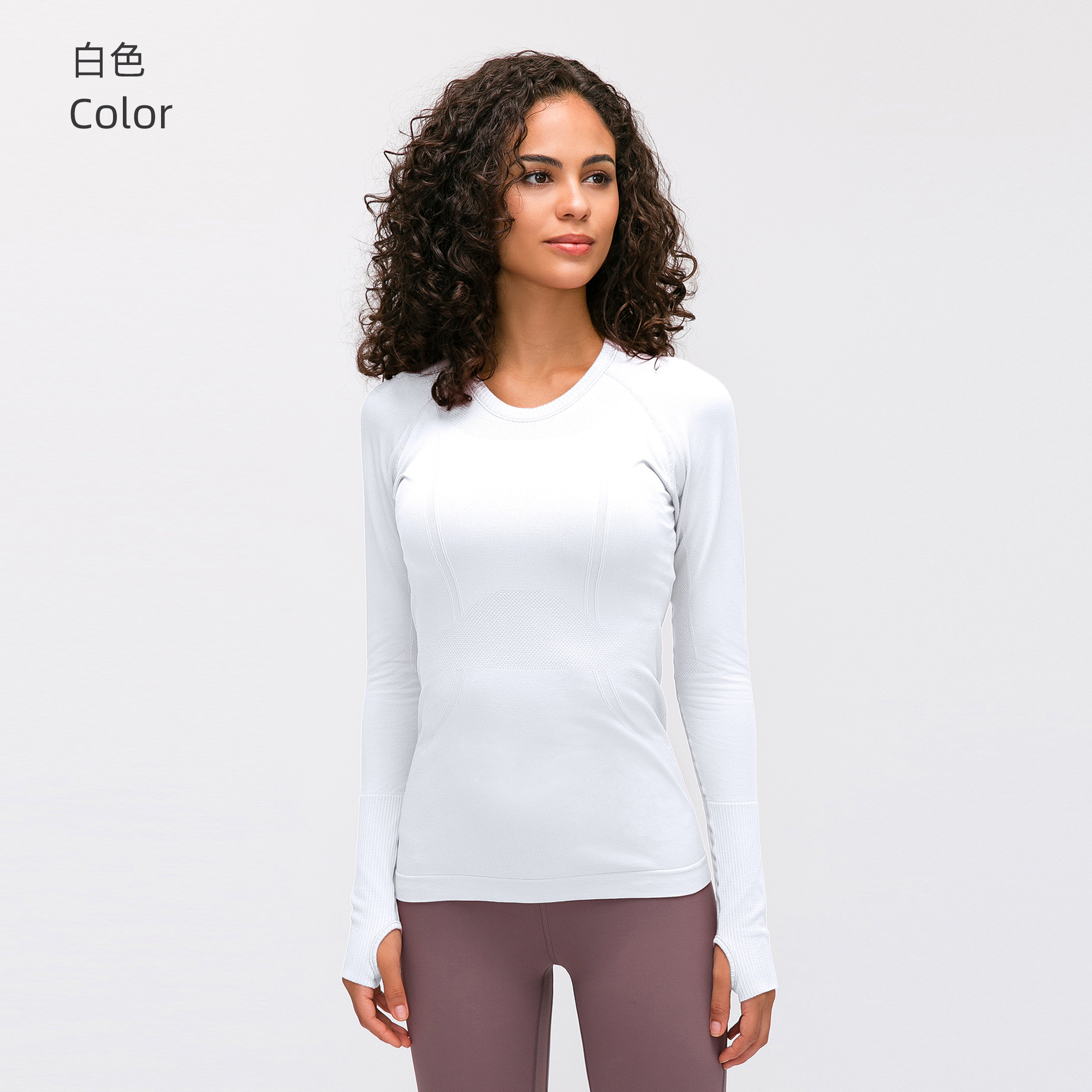 Picture of Cross-Border New Quick-Drying Top Long-Sleeved Women's Sports Running Fitness Breathable Seamless One-Piece Yoga Wear D19083