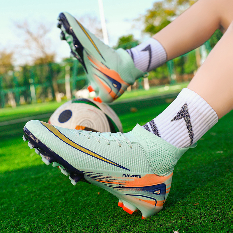 Cross-Border New High-Top Football Shoes for Male and Female Students with Broken Nails Tf Adult Ag Long Nails Competition Artificial Ground Training Shoes