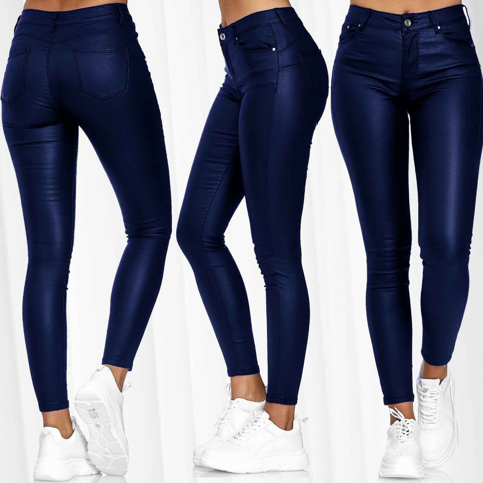 Picture of 2020 Spring New Product Amazon Wish Solid Color Leather Casual Pants Small Leg Pants Women's Trousers Foreign Trade E9J361