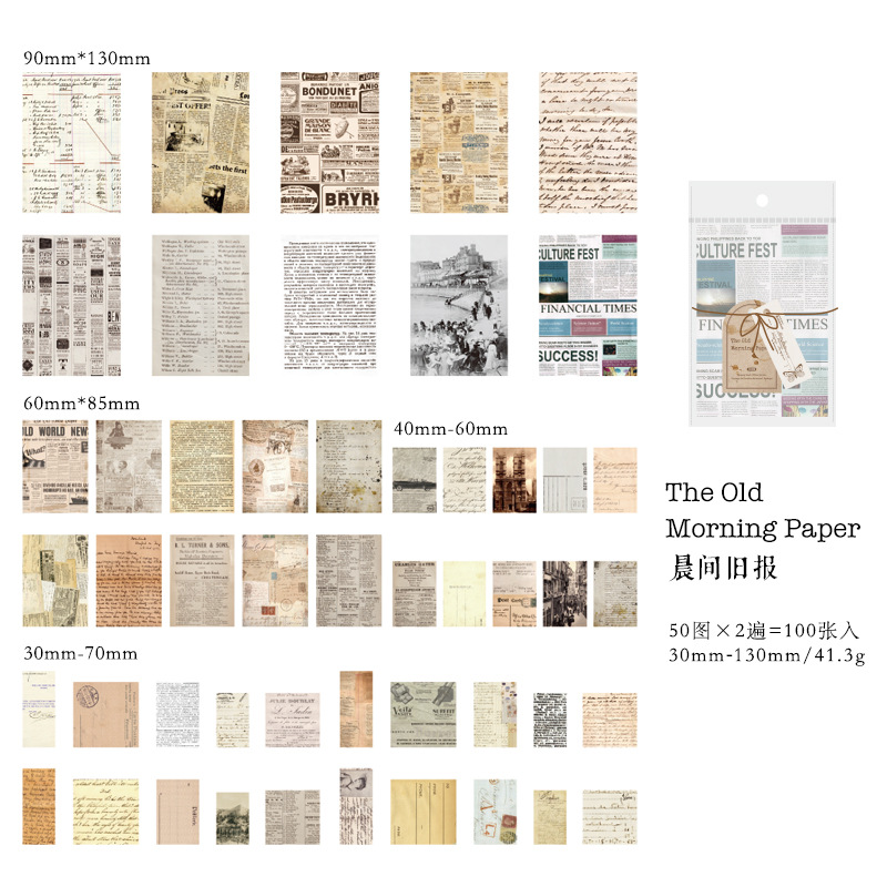 Picture of Mo Mo Retro Collection Material Package Memory Post Office Series Handbook DIY Collage Base Material Stickers 4 Styles