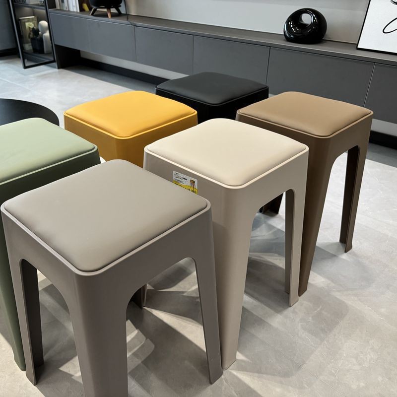 Picture of Plastic stool upholstery thickened household stackable living room modern simple bench comfortable for long sitting commercial dining chair
