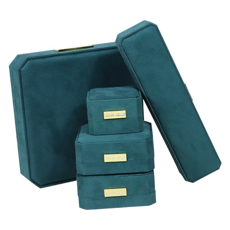 Flannel factory in stock wholesale direct sales octagonal ring pendant box bracelet bracelet gift box jewelry box