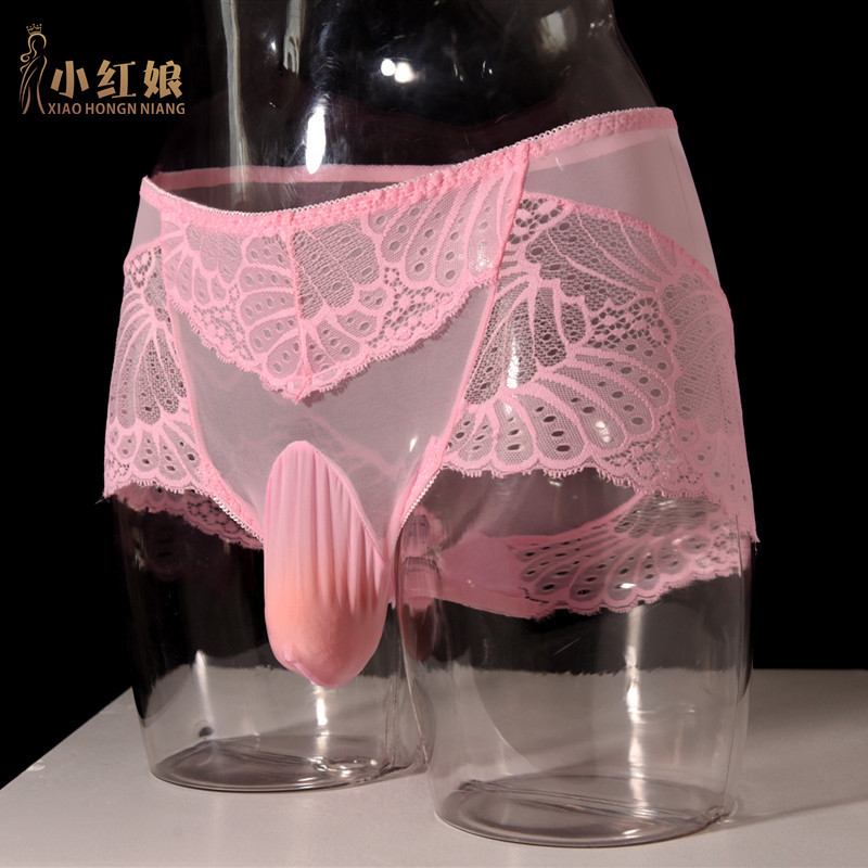 Men's Lace Underwear with Set, Fully Transparent, Delicate, Sexy and Interesting, Large Size Lace, Low Waist, Triangle, Breathable