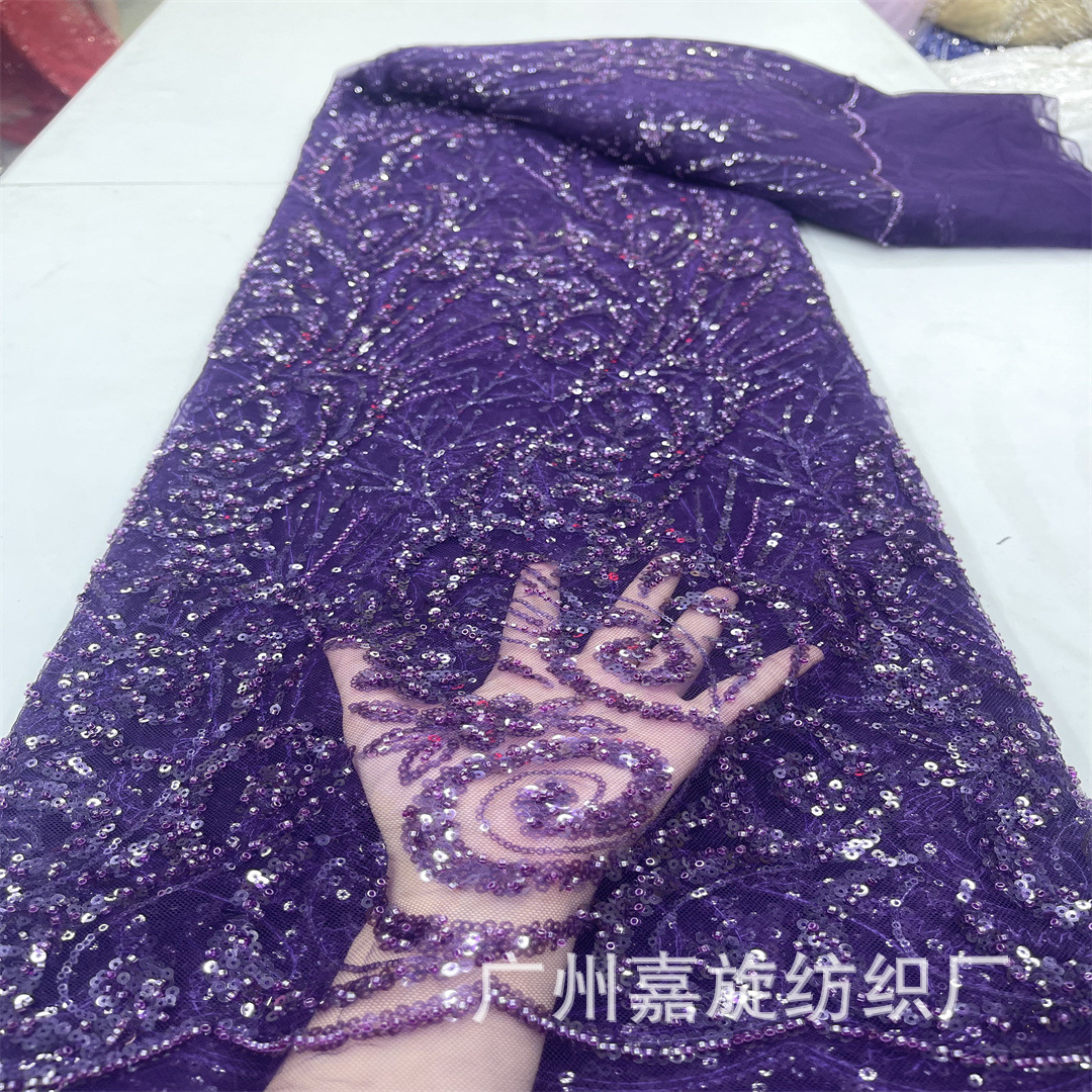 Picture of 2024 Dai clothing new lace totem beads sequins mesh embroidery fabric African lace