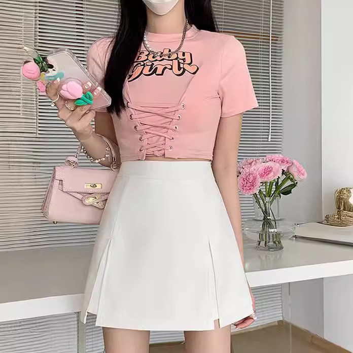Irregular A- line Short Skirt Women's Summer 2025 New High Waist Slim White Skirt Design Sense Niche Skirt