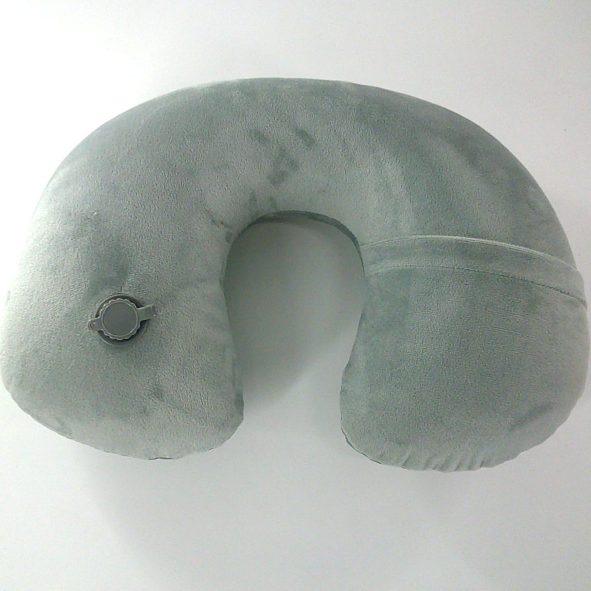 Picture of Pressing air nozzle crystal velvet jacket PVC pillow core outdoor travel pillow inflatable pillow U-shaped U-shaped pillow