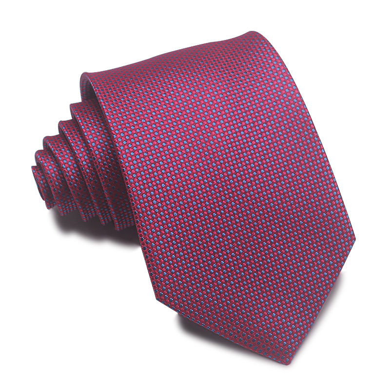 Picture of 25 New 8cm Polyester Jacquard Stripesd Tie 7cm Men's and Women's Business Formal Wear Casual High-End Red Black Blue