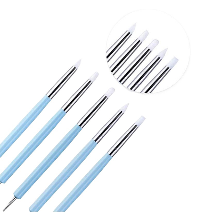 Cross-border exclusive for Amazon ceramic clay plastic tools steel ball stick silicone pen with multi-functional carving combination suit