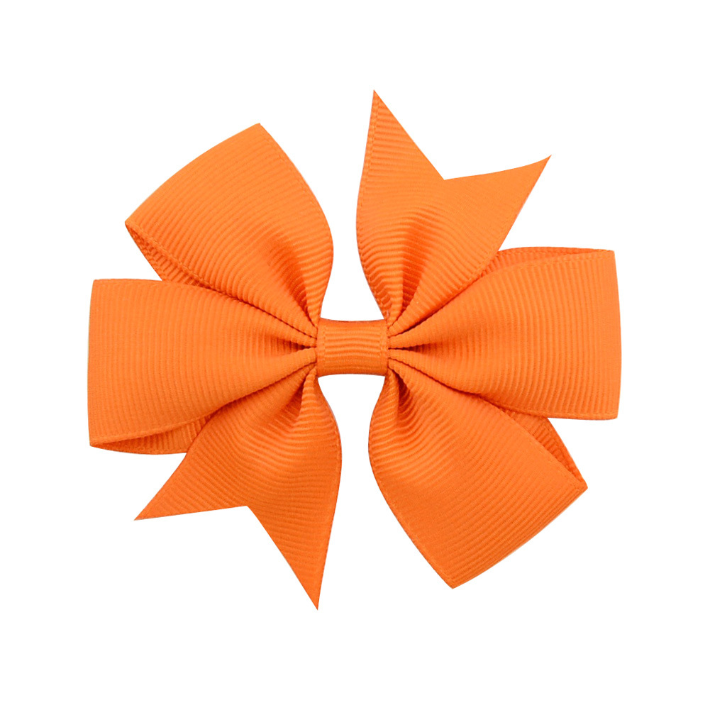 Picture of 53 Colors Amazon Hot Selling Six-Ear Pure Color Ribbed Fishtail Bow Hairpin Hair Accessories Kidsren's Headwear 564