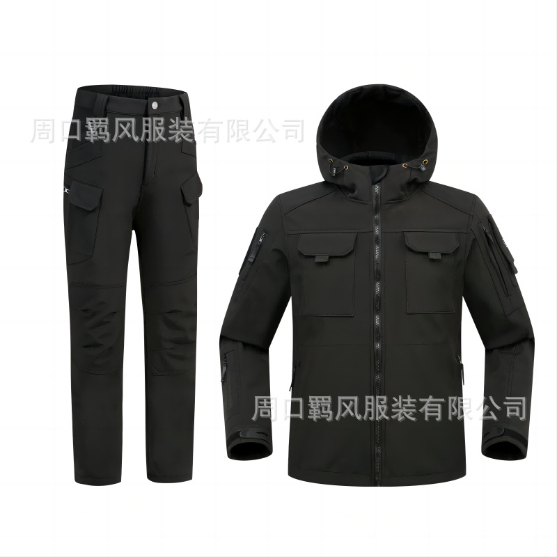 Picture of Beetle suit soft shell jacket men's outdoor commuter tactical fleece-lined thickened windproof warm jacket