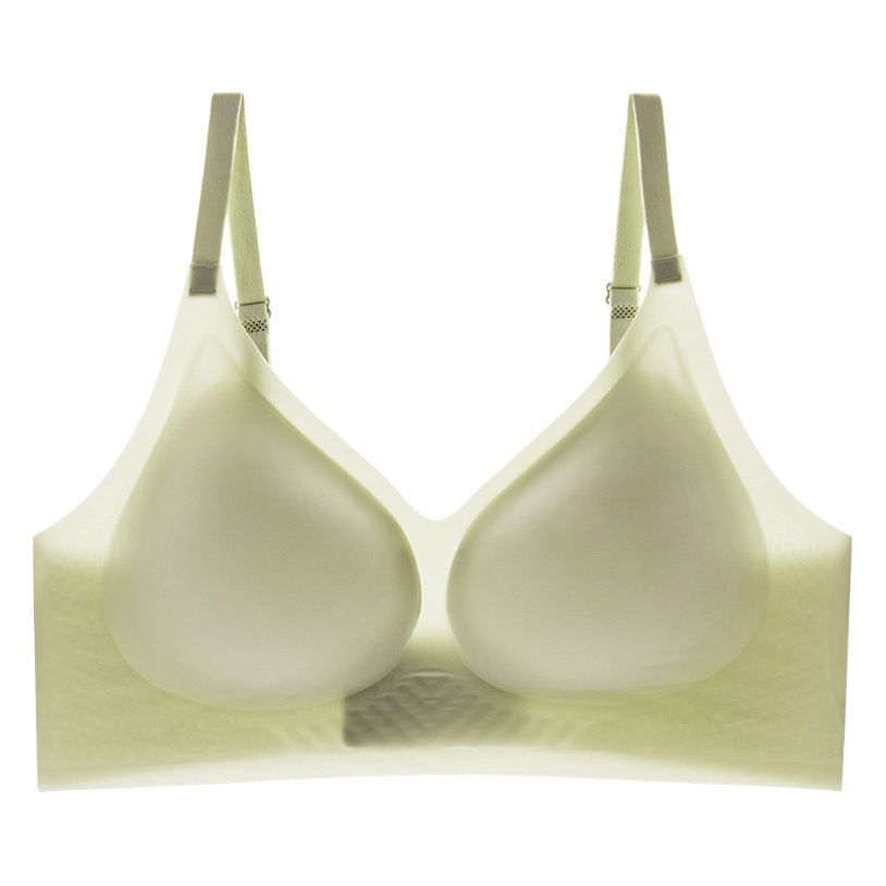 Chao Thin Women's Summer Intimates Push up Small Breasts Ice Silk Jelly Glue Semi-Fixed Cup Sports Seamless Bra