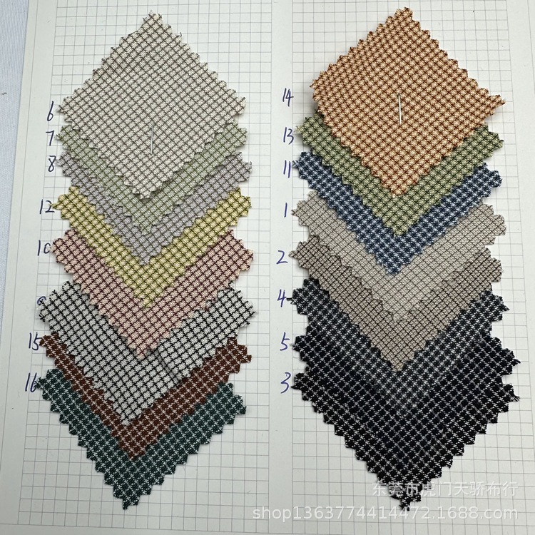 In stock supply woven polyester cotton yarn-dyed small plaid fabric mini yarn-dyed small plaid casual clothing shoes and hats material