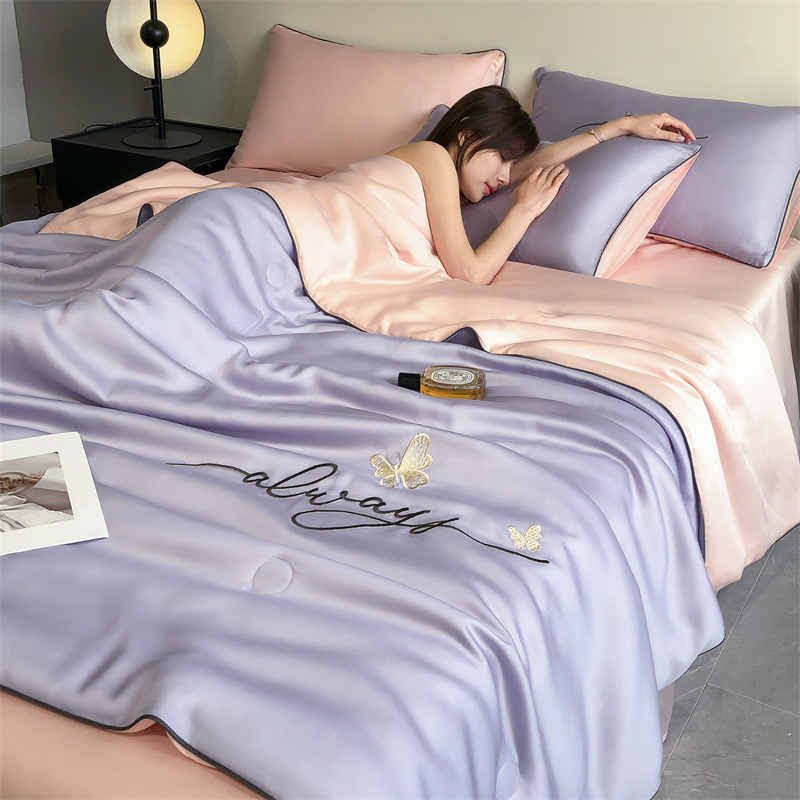 Picture of Summer quilted washed silk Tencel summer cool quilted air conditioning quilted ice silk summer quilted three-piece four-piece washable machine washable