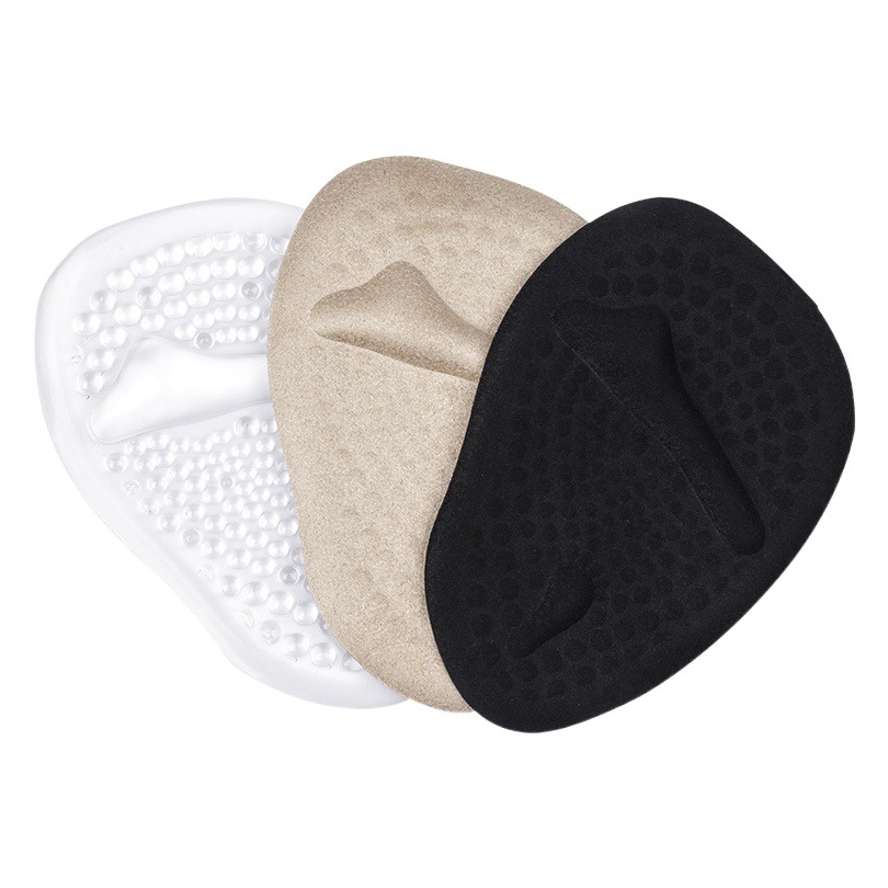 Women's Massage Cushion Pu Forefoot Pad High Heels Anti-Wear Foot Anti-Slip Insole Invisible Decompression Shock Absorption Half Size Pad Half Pad