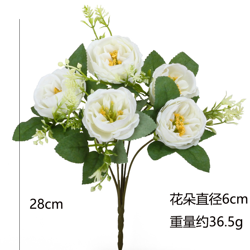 Picture of Amazon Cross-Border Artificial Flower Artificial Eucalyptus Leaf Stem Short Silver Dollar Branch Decorative Leaf Simulated Green Plant Plastic Leaf