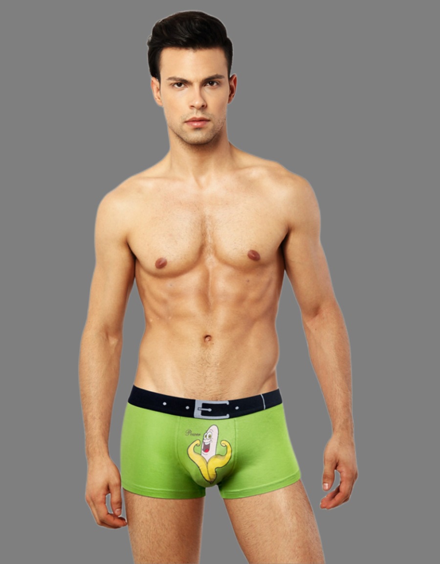 Picture of New Men's Underwear Seamless Modal Bamboo Fiber Breathable Comfortable Antibacterial Cartoon Printed Boxer Briefs for Men