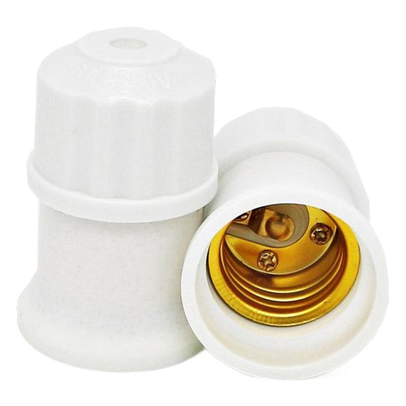 Mianhu Direct Production and Supply Project Suspended Screw Lamp Cap E27 Lamp Cap Lamp Holder 032 Porcelain White Screw Lamp Cap